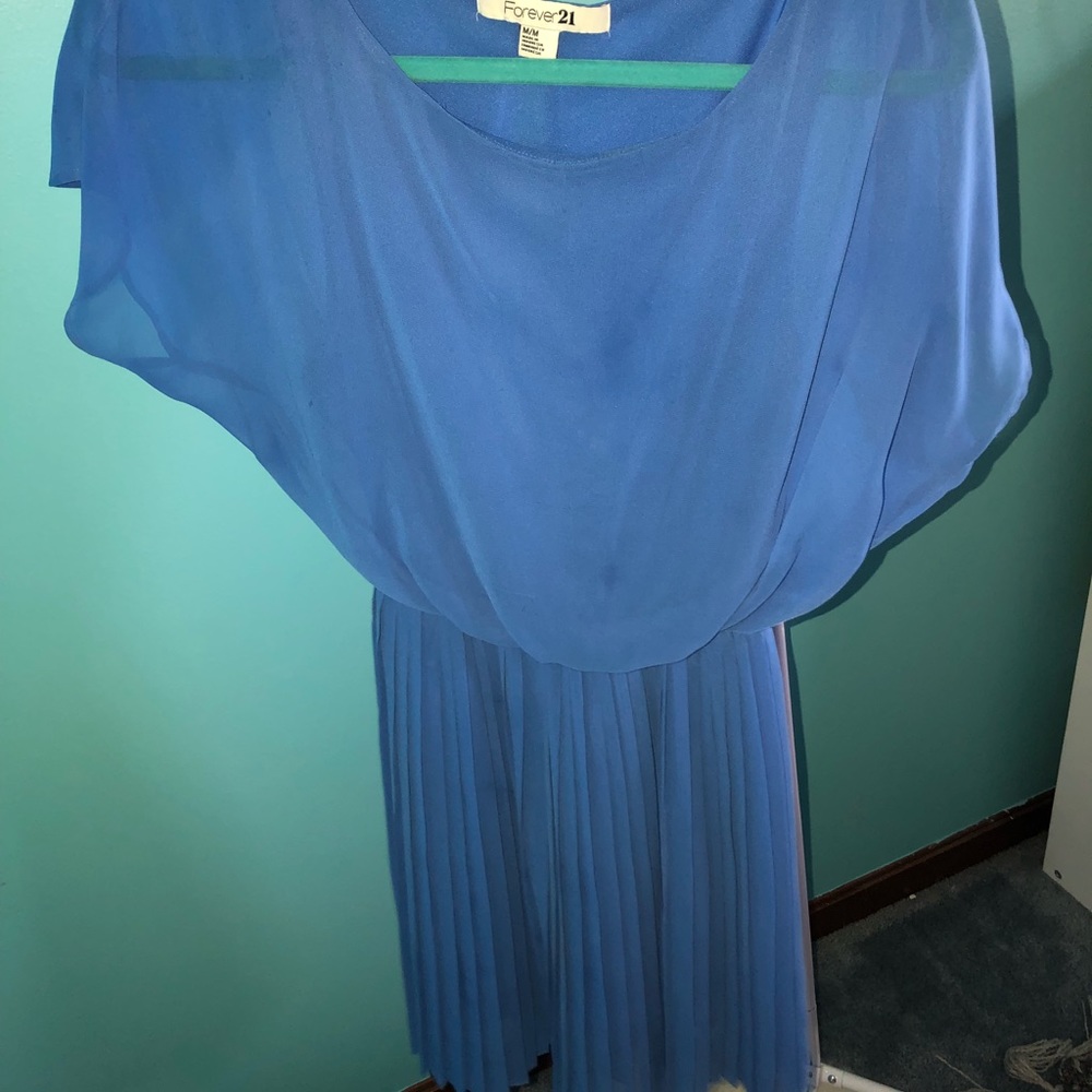 Blue Forever 21 Fit and Flare Dress